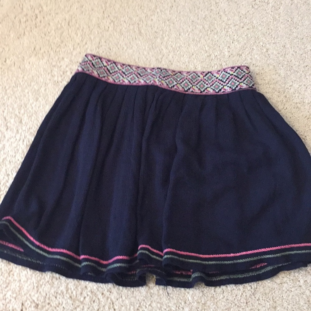 Navy blue flowy skater skirt